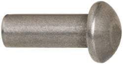 RivetKing - 3/16" Body Diam, Round Steel Solid Rivet - 1/2" Length Under Head - Exact Tool & Supply