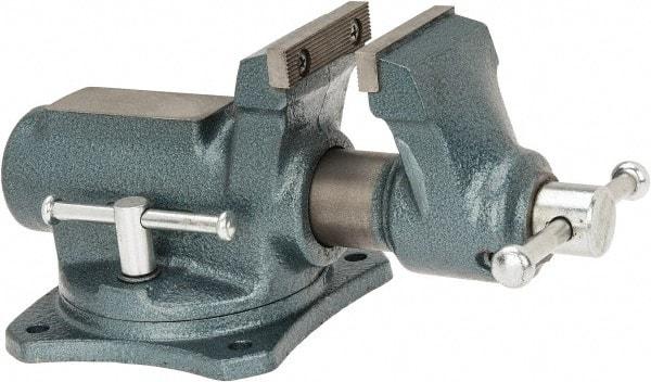 Wilton - 2-1/2" Jaw Width, 2-1/8" Opening Capacity, 1-3/4" Throat Depth, Steel Swivel Bench Vise - Bolt Down Base Attachment, 9.4" Long x 5.7" Wide x 4.9" High - Exact Tool & Supply