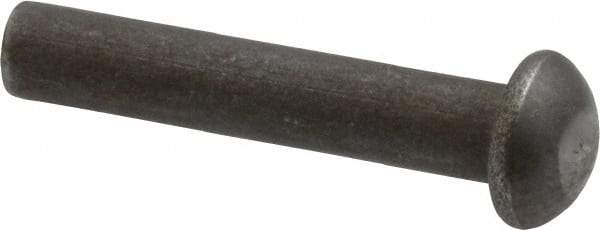 RivetKing - 3/16" Body Diam, Round Steel Solid Rivet - 1" Length Under Head - Exact Tool & Supply