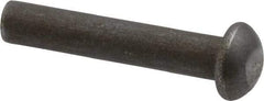 RivetKing - 3/16" Body Diam, Round Steel Solid Rivet - 1" Length Under Head - Exact Tool & Supply