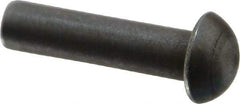 RivetKing - 1/4" Body Diam, Round Steel Solid Rivet - 1" Length Under Head - Exact Tool & Supply