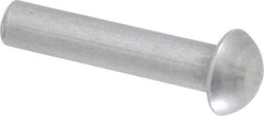 RivetKing - 1/4" Body Diam, Round Uncoated Steel Solid Rivet - 1-1/4" Length Under Head - Exact Tool & Supply