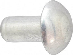RivetKing - 1/8" Body Diam, Round Aluminum Solid Rivet - 1/4" Length Under Head, Grade 1100F - Exact Tool & Supply