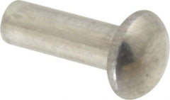 RivetKing - 1/8" Body Diam, Round Aluminum Solid Rivet - 3/8" Length Under Head, Grade 1100F - Exact Tool & Supply