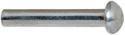 RivetKing - 1/8" Body Diam, Round Uncoated Aluminum Solid Rivet - 3/4" Length Under Head, Grade 1100F - Exact Tool & Supply