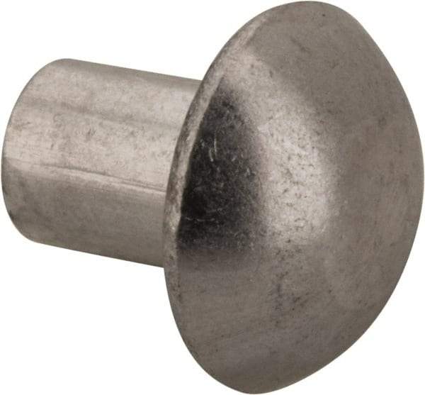 RivetKing - 3/16" Body Diam, Round Uncoated Aluminum Solid Rivet - 1/4" Length Under Head, Grade 1100F - Exact Tool & Supply