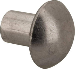 RivetKing - 3/16" Body Diam, Round Uncoated Aluminum Solid Rivet - 1/4" Length Under Head, Grade 1100F - Exact Tool & Supply