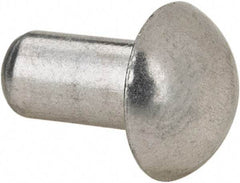 RivetKing - 3/16" Body Diam, Round Uncoated Aluminum Solid Rivet - 3/8" Length Under Head, Grade 1100F - Exact Tool & Supply
