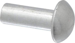 RivetKing - 3/16" Body Diam, Round Uncoated Aluminum Solid Rivet - 1/2" Length Under Head, Grade 1100F - Exact Tool & Supply