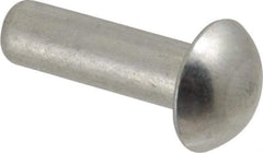 RivetKing - 3/16" Body Diam, Round Aluminum Solid Rivet - 5/8" Length Under Head, Grade 1100F - Exact Tool & Supply