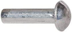 RivetKing - 3/16" Body Diam, Round Uncoated Aluminum Solid Rivet - 3/4" Length Under Head, Grade 1100F - Exact Tool & Supply