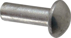 RivetKing - 1/4" Body Diam, Round Aluminum Solid Rivet - 3/4" Length Under Head, Grade 1100F - Exact Tool & Supply