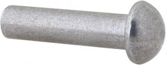 RivetKing - 1/4" Body Diam, Round Uncoated Aluminum Solid Rivet - 1" Length Under Head, Grade 1100F - Exact Tool & Supply
