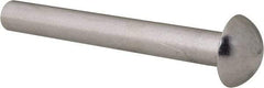 RivetKing - 1/4" Body Diam, Round Aluminum Solid Rivet - 2" Length Under Head, Grade 1100F - Exact Tool & Supply
