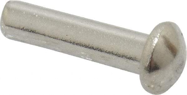 RivetKing - 1/8" Body Diam, Round Uncoated Stainless Steel Solid Rivet - 1/2" Length Under Head, Grade 18-8 - Exact Tool & Supply