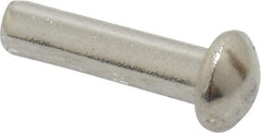 RivetKing - 1/8" Body Diam, Round Uncoated Stainless Steel Solid Rivet - 1/2" Length Under Head, Grade 18-8 - Exact Tool & Supply