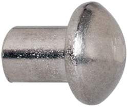 RivetKing - 3/16" Body Diam, Round Uncoated Stainless Steel Solid Rivet - 1/4" Length Under Head, Grade 18-8 - Exact Tool & Supply