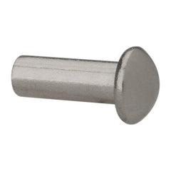 RivetKing - 3/16" Body Diam, Round Uncoated Stainless Steel Solid Rivet - 1/2" Length Under Head, Grade 18-8 - Exact Tool & Supply