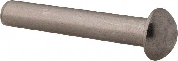 RivetKing - 1/4" Body Diam, Round Uncoated Stainless Steel Solid Rivet - 1-1/2" Length Under Head, Grade 18-8 - Exact Tool & Supply