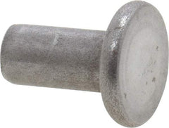 RivetKing - 1/8" Body Diam, Flat Uncoated Steel Solid Rivet - 1/4" Length Under Head - Exact Tool & Supply