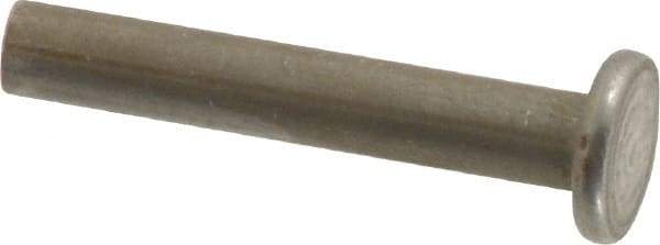 RivetKing - 1/8" Body Diam, Flat Uncoated Steel Solid Rivet - 3/4" Length Under Head - Exact Tool & Supply