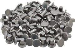 RivetKing - 1/4" Body Diam, Flat Steel Solid Rivet - 3/8" Length Under Head - Exact Tool & Supply