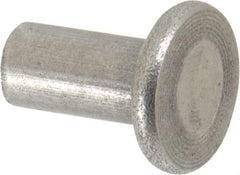 RivetKing - 1/4" Body Diam, Flat Uncoated Steel Solid Rivet - 1/2" Length Under Head - Exact Tool & Supply