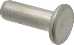 RivetKing - 1/4" Body Diam, Flat Uncoated Steel Solid Rivet - 3/4" Length Under Head - Exact Tool & Supply