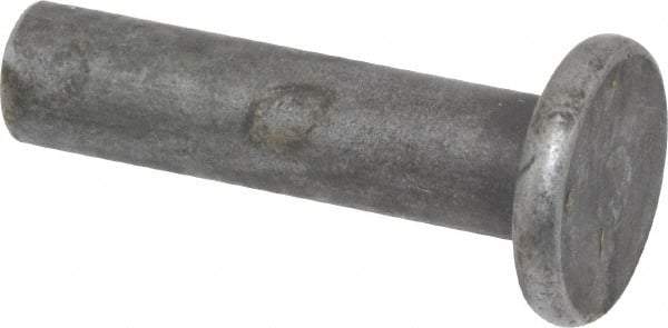 RivetKing - 1/4" Body Diam, Flat Steel Solid Rivet - 1" Length Under Head - Exact Tool & Supply