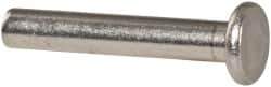 RivetKing - 1/8" Body Diam, Flat Uncoated Aluminum Solid Rivet - 3/4" Length Under Head, Grade 1100F - Exact Tool & Supply