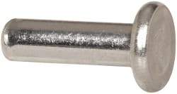 RivetKing - 5/32" Body Diam, Flat Aluminum Solid Rivet - 1/2" Length Under Head, Grade 1100F - Exact Tool & Supply