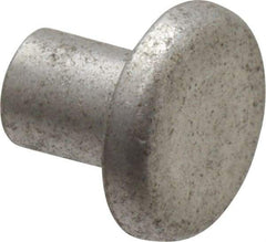 RivetKing - 3/16" Body Diam, Flat Uncoated Aluminum Solid Rivet - 1/4" Length Under Head, Grade 1100F - Exact Tool & Supply