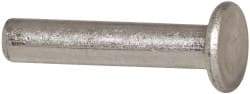 RivetKing - 1/4" Body Diam, Flat Aluminum Solid Rivet - 1-1/4" Length Under Head, Grade 1100F - Exact Tool & Supply