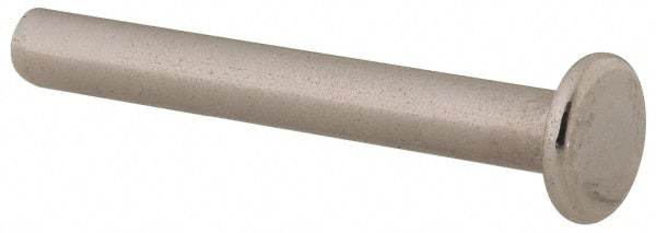 RivetKing - 1/8" Body Diam, Flat Uncoated Stainless Steel Solid Rivet - 1" Length Under Head, Grade 18-8 - Exact Tool & Supply
