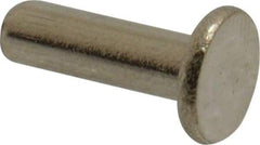 RivetKing - 5/32" Body Diam, Flat Uncoated Stainless Steel Solid Rivet - 1/2" Length Under Head, Grade 18-8 - Exact Tool & Supply
