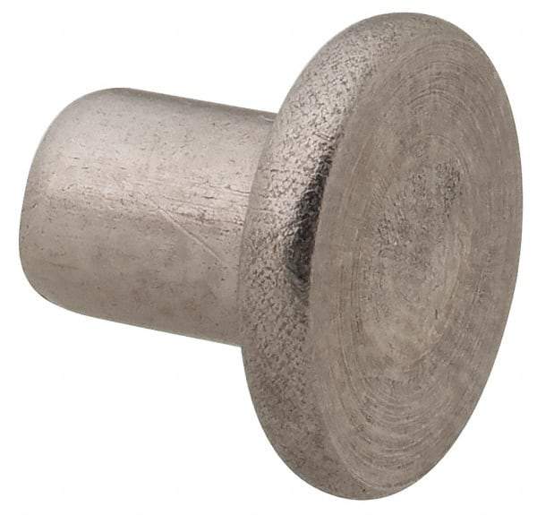 RivetKing - 3/16" Body Diam, Round Uncoated Stainless Steel Solid Rivet - 1/4" Length Under Head, Grade 18-8 - Exact Tool & Supply