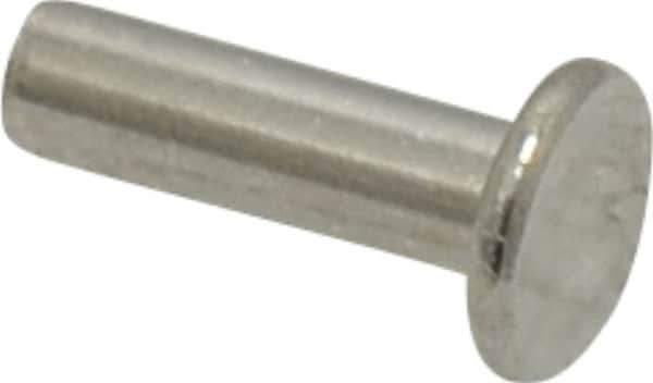 RivetKing - 3/16" Body Diam, Round Uncoated Stainless Steel Solid Rivet - 5/8" Length Under Head, Grade 18-8 - Exact Tool & Supply