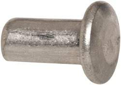 RivetKing - 1/8" Body Diam, Universal Aluminum Solid Rivet - 1/4" Length Under Head, Grade 1100F - Exact Tool & Supply
