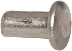 RivetKing - 1/8" Body Diam, Universal Aluminum Solid Rivet - 1/4" Length Under Head, Grade 1100F - Exact Tool & Supply