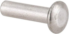 RivetKing - 1/8" Body Diam, Universal Uncoated Aluminum Solid Rivet - 1/2" Length Under Head, Grade 1100F - Exact Tool & Supply