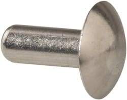 RivetKing - 3/16" Body Diam, Universal Uncoated Aluminum Solid Rivet - 1/2" Length Under Head, Grade 1100F - Exact Tool & Supply
