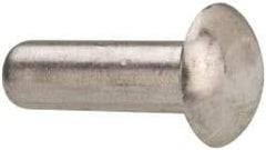 RivetKing - 3/16" Body Diam, Universal Aluminum Solid Rivet - 5/8" Length Under Head, Grade 1100F - Exact Tool & Supply