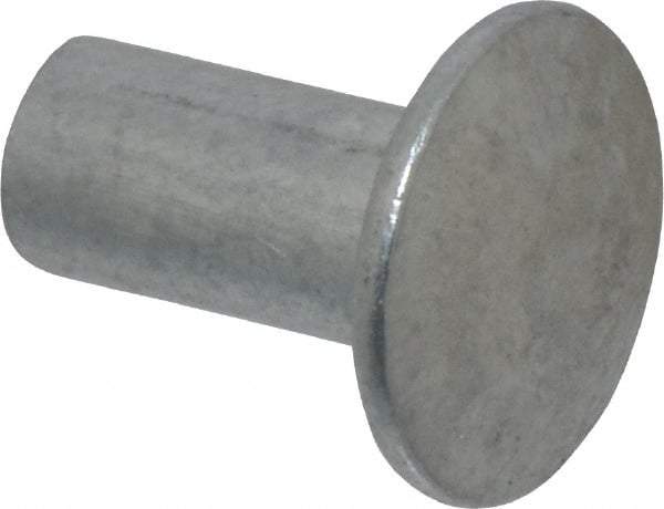 RivetKing - 1/4" Body Diam, Universal Uncoated Aluminum Solid Rivet - 1/2" Length Under Head, Grade 1100F - Exact Tool & Supply