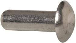 RivetKing - 1/4" Body Diam, Universal Uncoated Aluminum Solid Rivet - 3/4" Length Under Head, Grade 1100F - Exact Tool & Supply