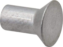 RivetKing - 1/8" Body Diam, Countersunk Uncoated Aluminum Solid Rivet - 1/4" Length Under Head, Grade 1100F, 78° Countersunk Head Angle - Exact Tool & Supply