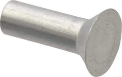 RivetKing - 1/8" Body Diam, Countersunk Uncoated Aluminum Solid Rivet - 3/8" Length Under Head, Grade 1100F, 90° Countersunk Head Angle - Exact Tool & Supply