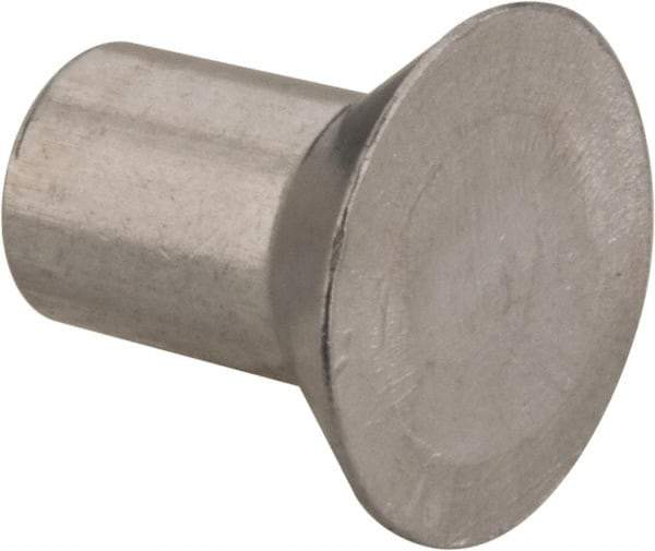 RivetKing - 3/16" Body Diam, Countersunk Aluminum Solid Rivet - 5/16" Length Under Head, Grade 1100F, 78° Countersunk Head Angle - Exact Tool & Supply