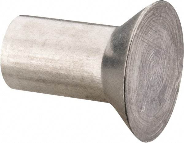RivetKing - 3/16" Body Diam, Countersunk Aluminum Solid Rivet - 3/8" Length Under Head, Grade 1100F, 78° Countersunk Head Angle - Exact Tool & Supply