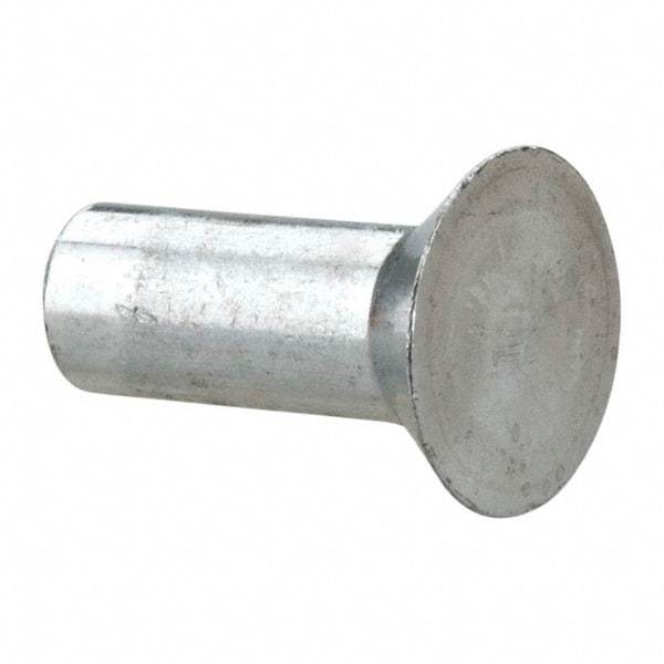 RivetKing - 3/16" Body Diam, Countersunk Uncoated Aluminum Solid Rivet - 1/2" Length Under Head, Grade 1100F, 78° Countersunk Head Angle - Exact Tool & Supply