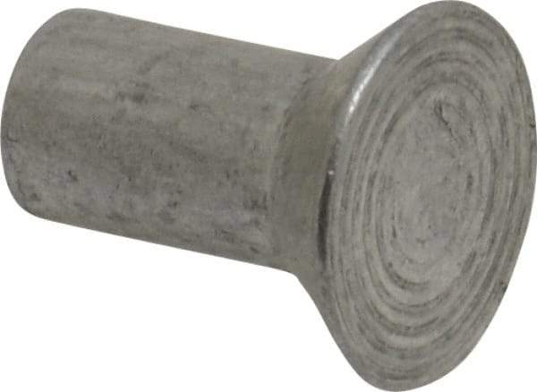 RivetKing - 1/4" Body Diam, Countersunk Uncoated Aluminum Solid Rivet - 1/2" Length Under Head, Grade 1100F, 78° Countersunk Head Angle - Exact Tool & Supply